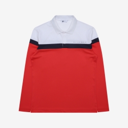 Fila Golf Color Block - Miesten T Paita - Punainen | FI-16657